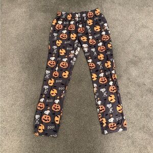 munki munki Halloween Pumpkin Pajama Pants - Black and Orange